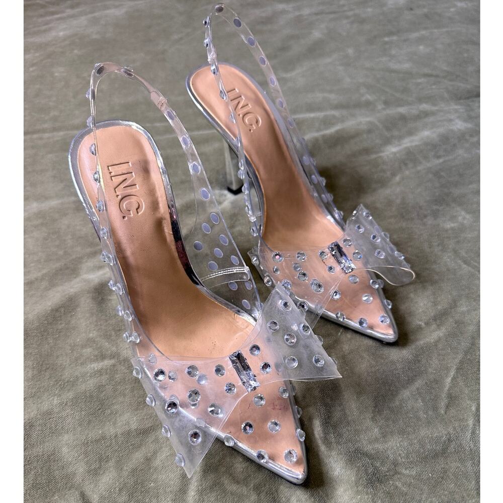 I.N.C. International Concepts Clear with Stone Sileny Slingback Pumps 5